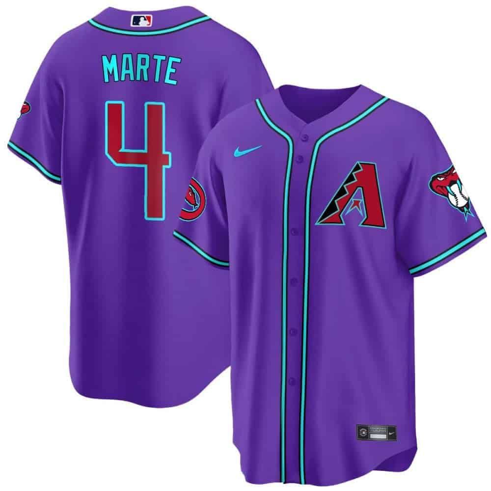 Men Arizona Diamondback #4 Marte Purple 2024 Nike Cool Base MLB Jersey->indianapolis colts->NFL Jersey